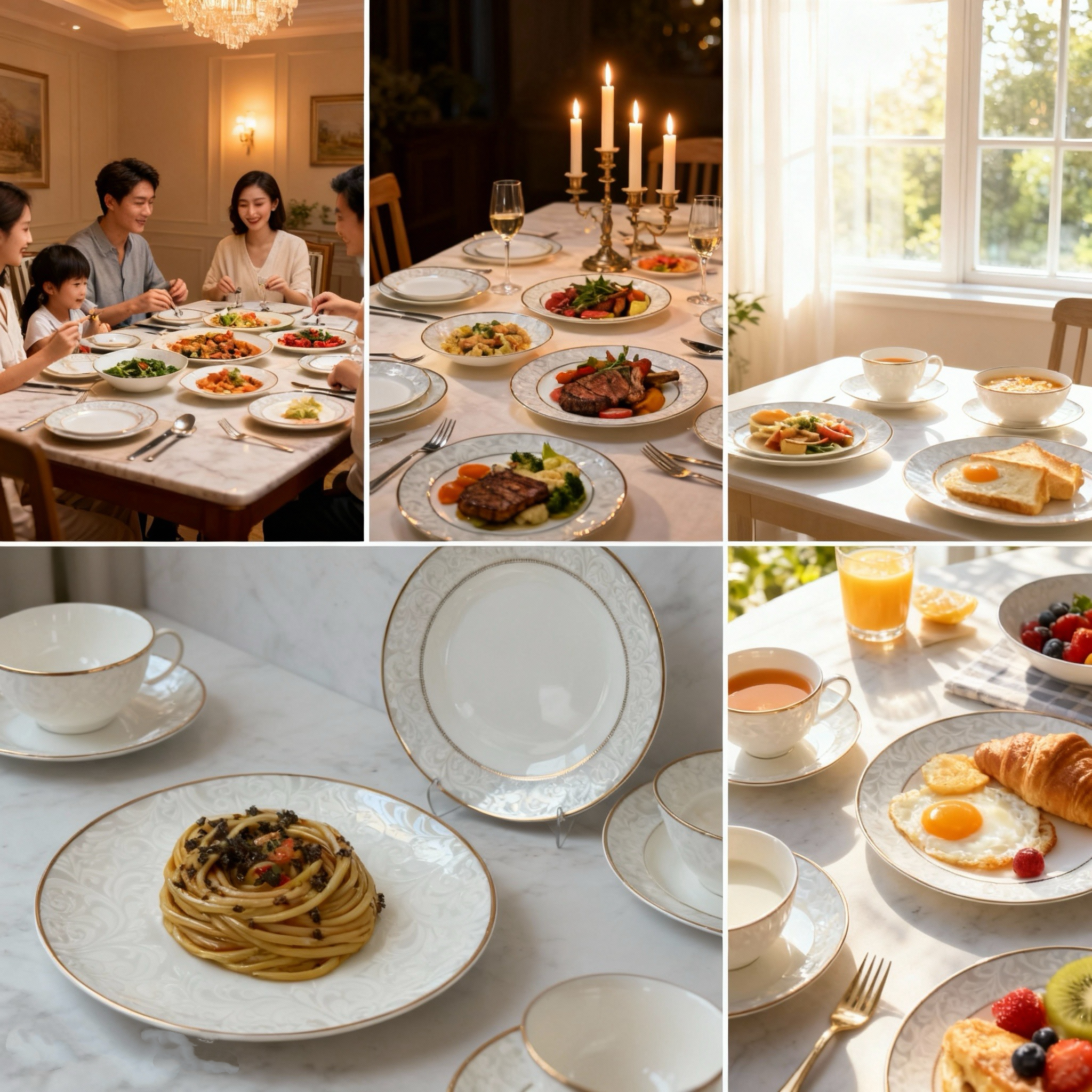 【浮雕金大盘115】高级感10.5英寸27㎝ 家用餐盘 45%高档骨瓷