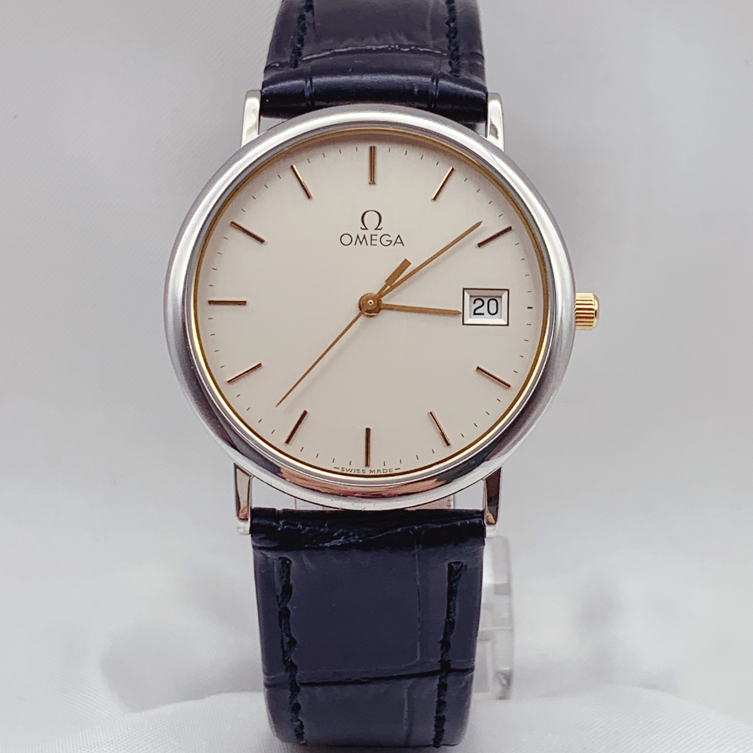 95新 Omega/欧米茄 碟飞系列/米白盘/精钢/石英时尚女士32mm