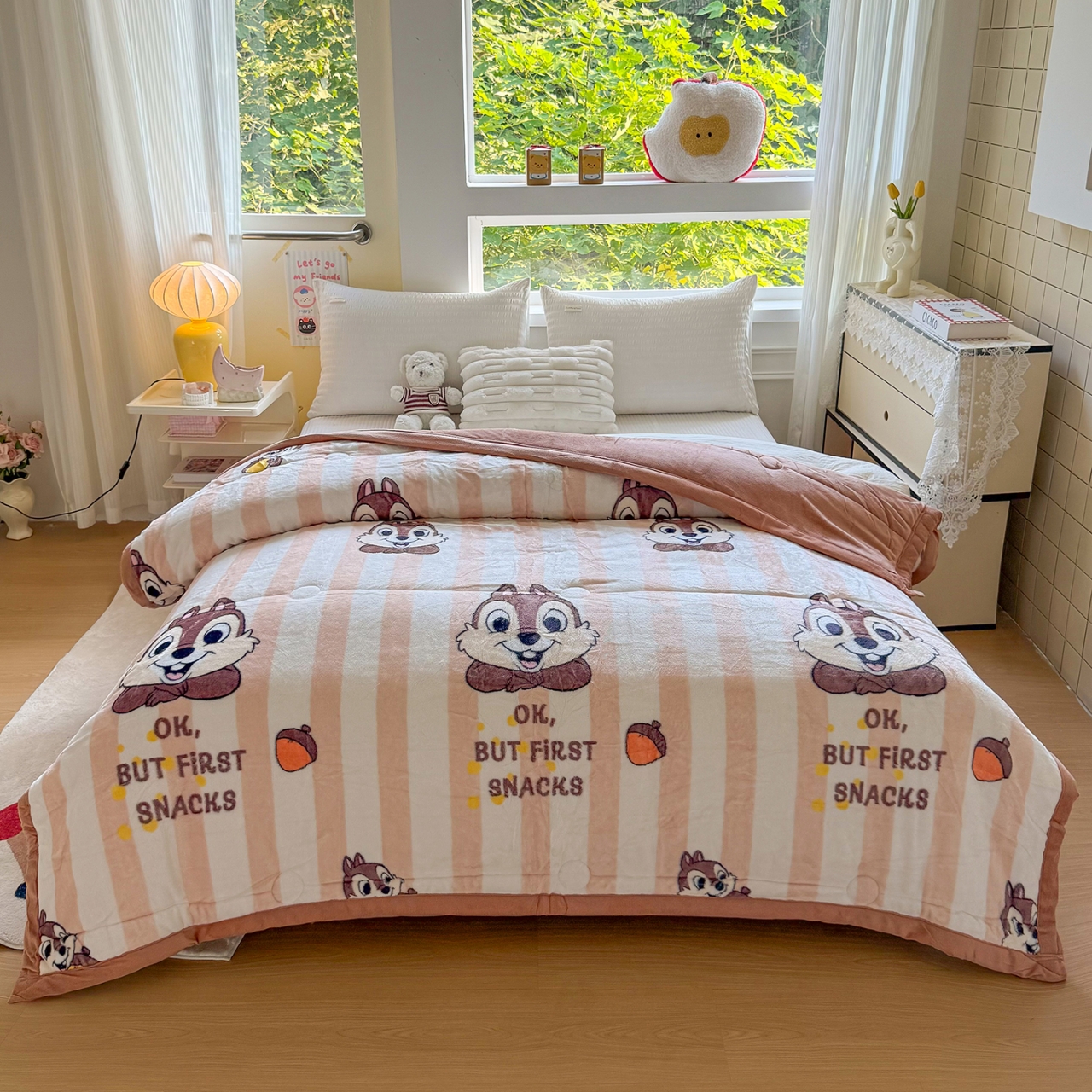 2025新款轻奢双面绒被CQ栗鼠萌趣h