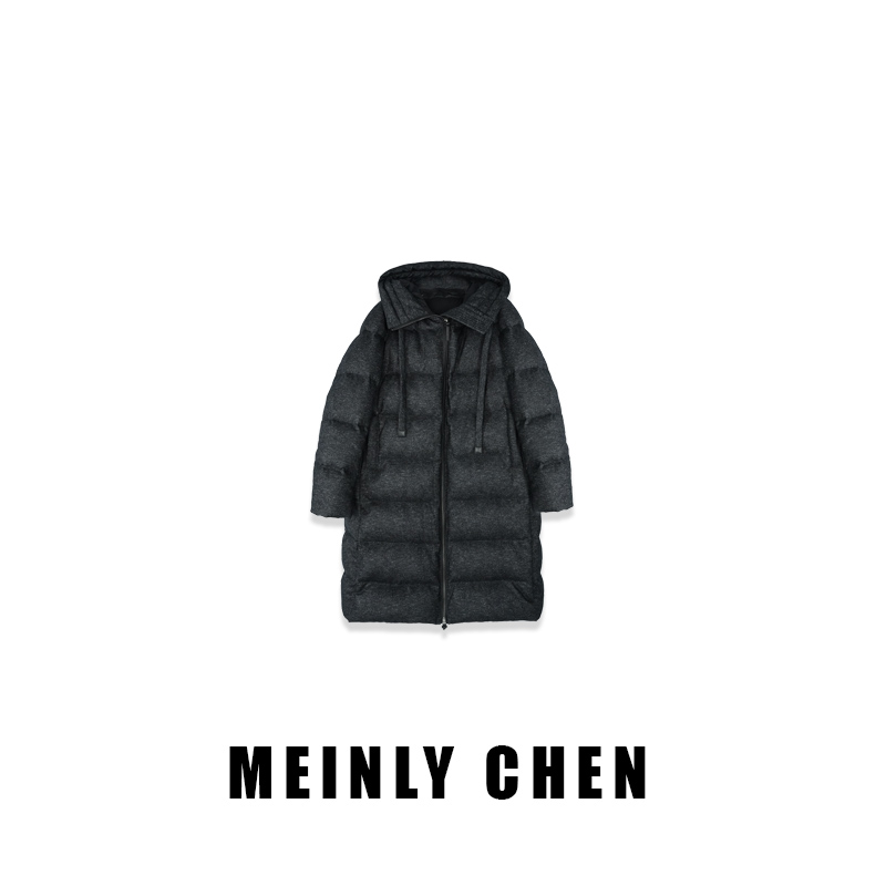 【MEINLY  CHEN】【羊毛大黑】高端设计师款百搭保暖鹅绒服8250551