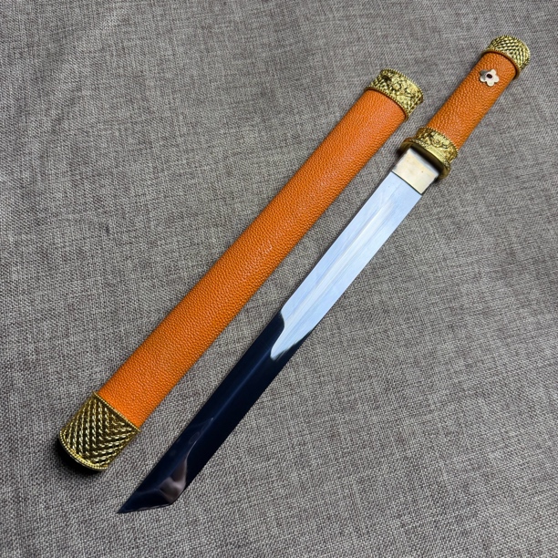 3420 龙泉昊天宝剑锋钢唐横刀鱼皮镀金未开刃