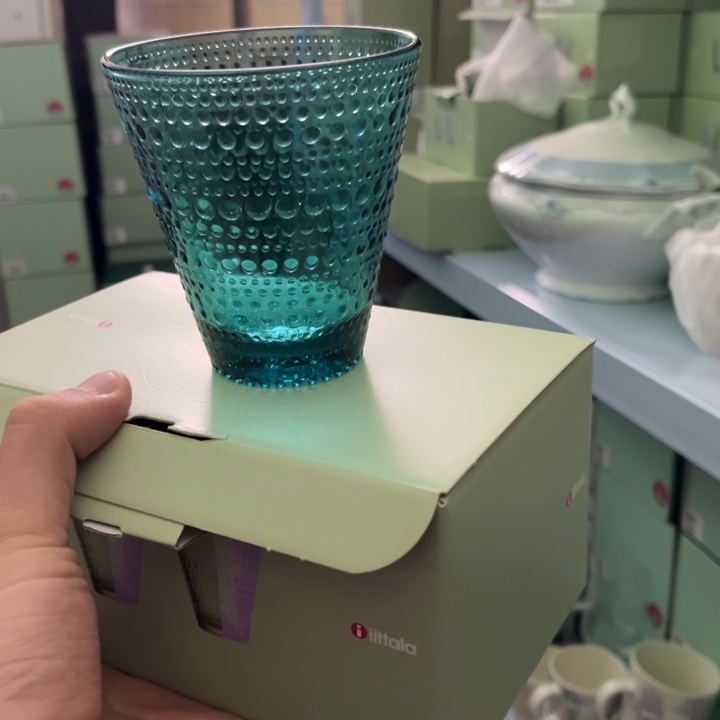 iittala露珠水蓝色300ml对杯