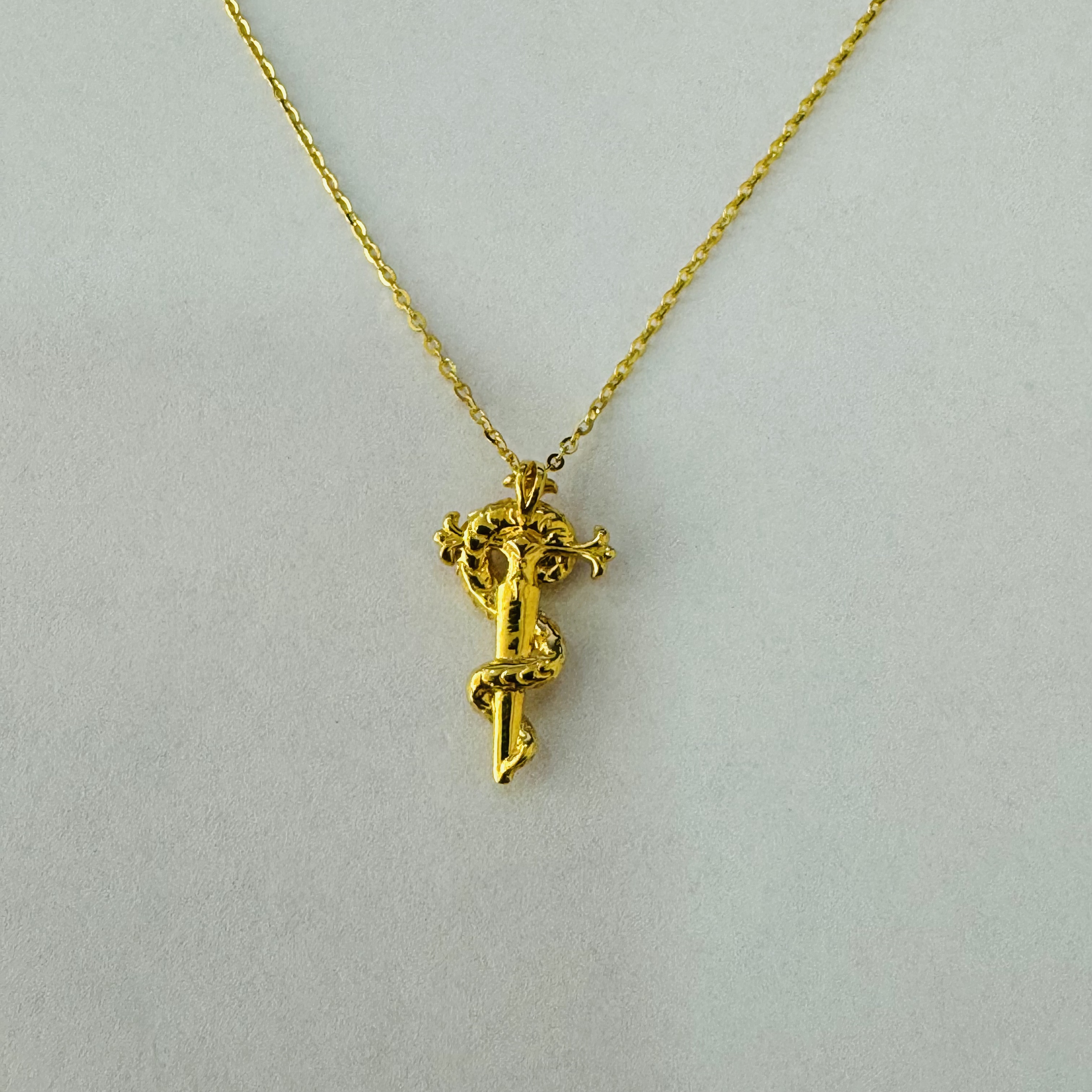 【木木专享】足金999饰品 蛇杖吊坠含链 3.97 GP