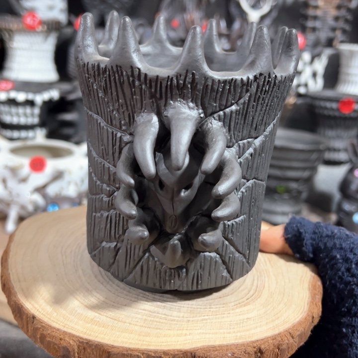 紫砂花盆手工微瑕，内口9.3外高13.2