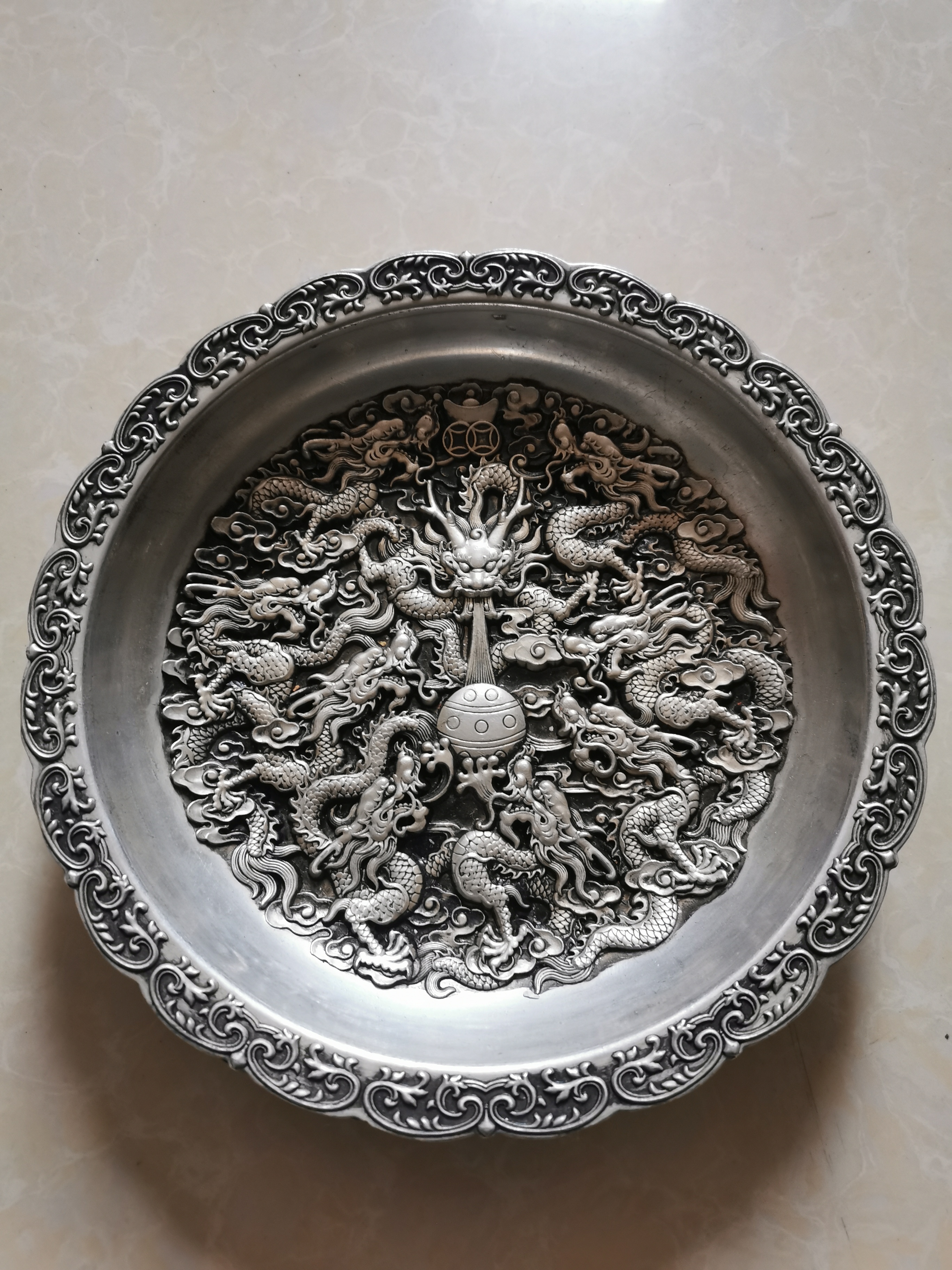 家居复古 九龙盘工艺品桌面摆件