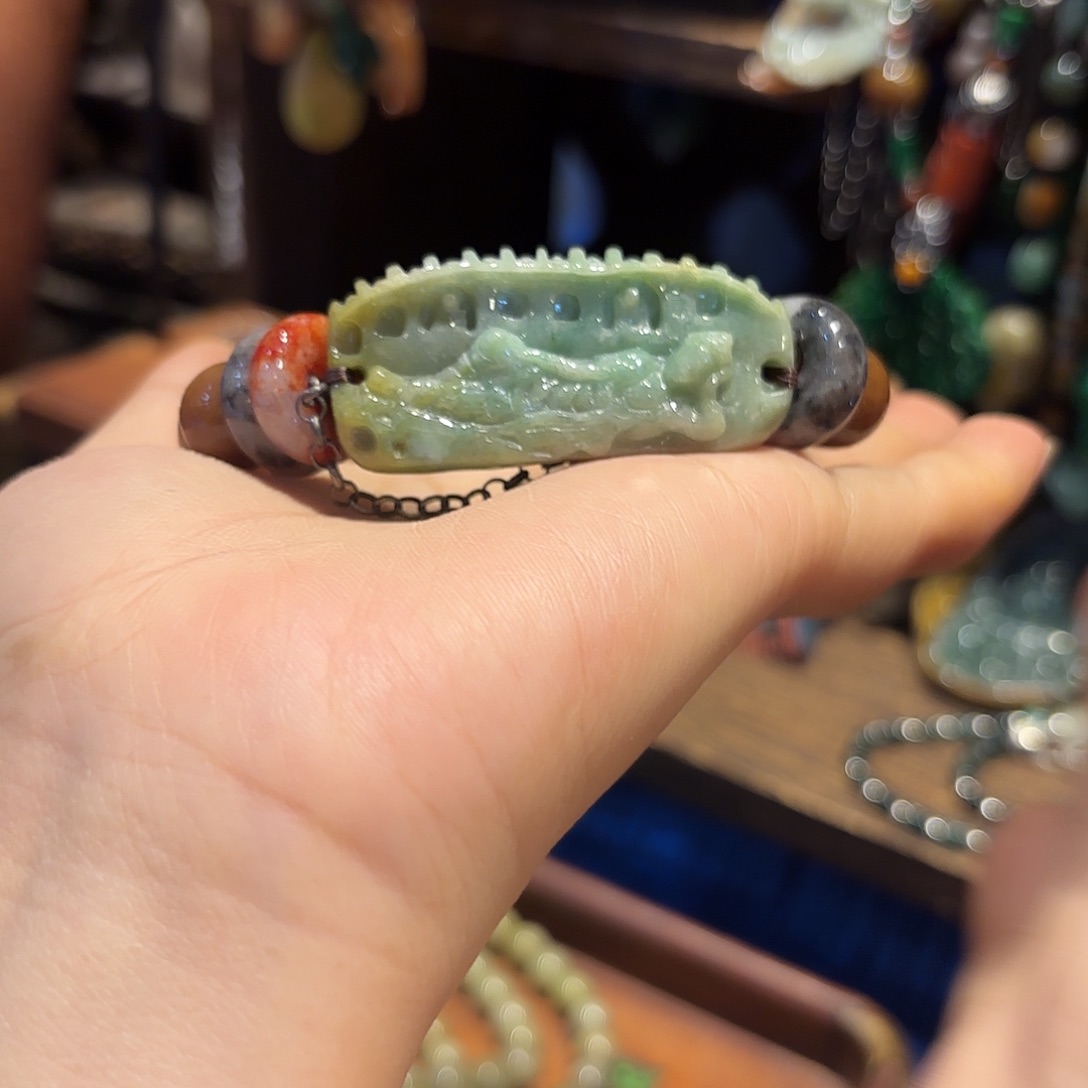 翡翠手链未镶嵌原创