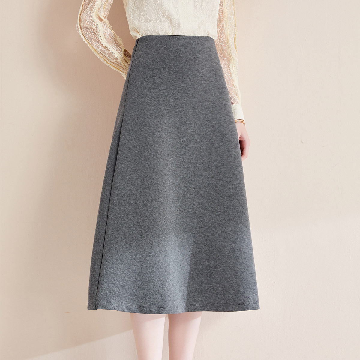 春季韩版显瘦百搭垂感气质长裙女高腰时尚A字半身裙21SAQ9024QH