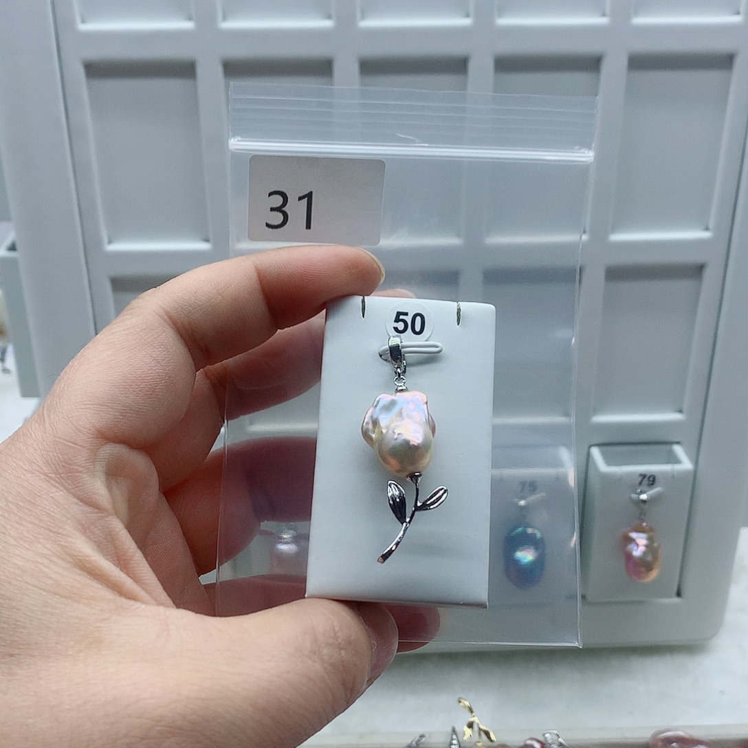 合金淡水珍珠吊坠(不含链)