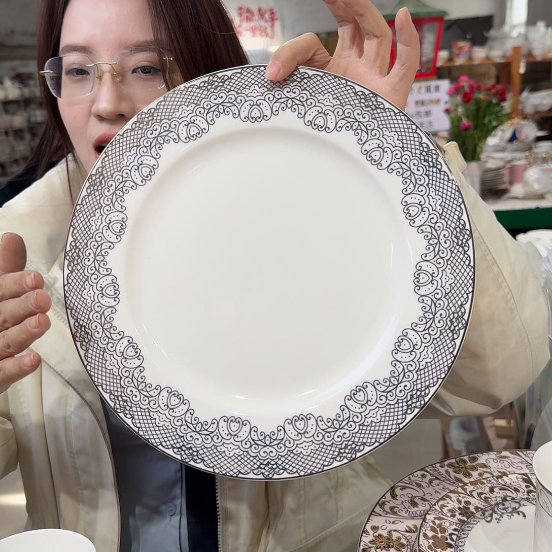 瓷骨瓷10.5英寸平盘27cm 2个瑕疵品不忒不还 