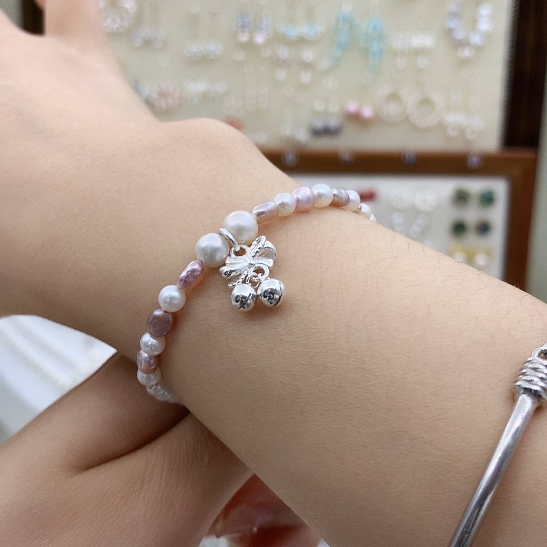 银S925镶嵌耳饰淡水珍珠