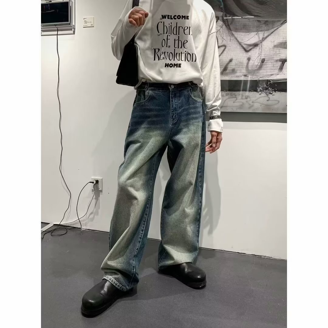 8208牛仔裤男士2025年美式街头炸街日系街头嘻哈痞帅高级感ins