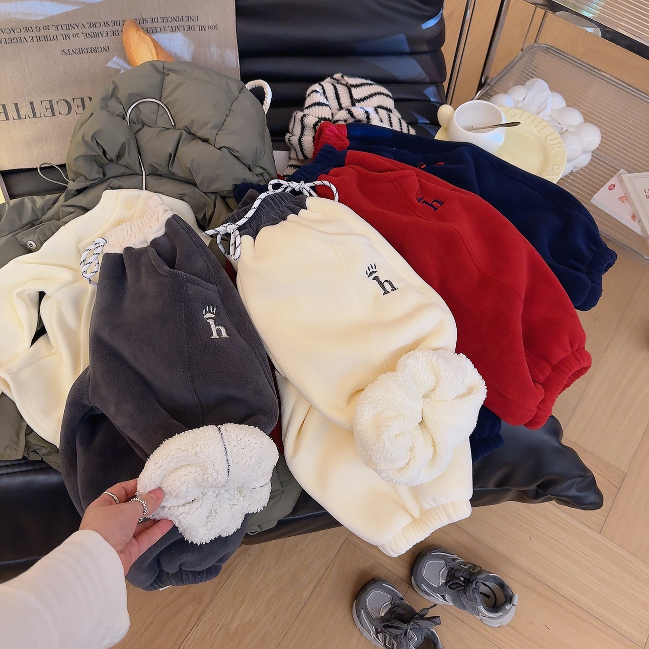 【加绒加厚】男女童冬季双面绒保暖加绒裤刺绣巨厚一件过冬