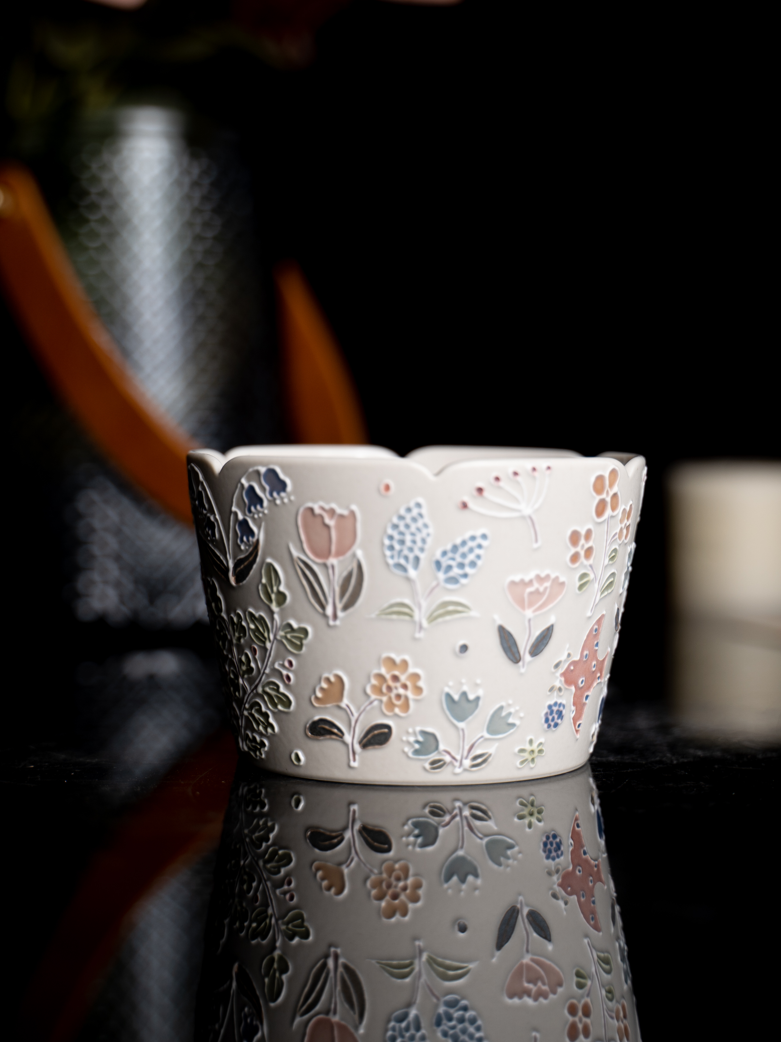 上禾下皿 | 清新小碎花铃兰花口猪口杯