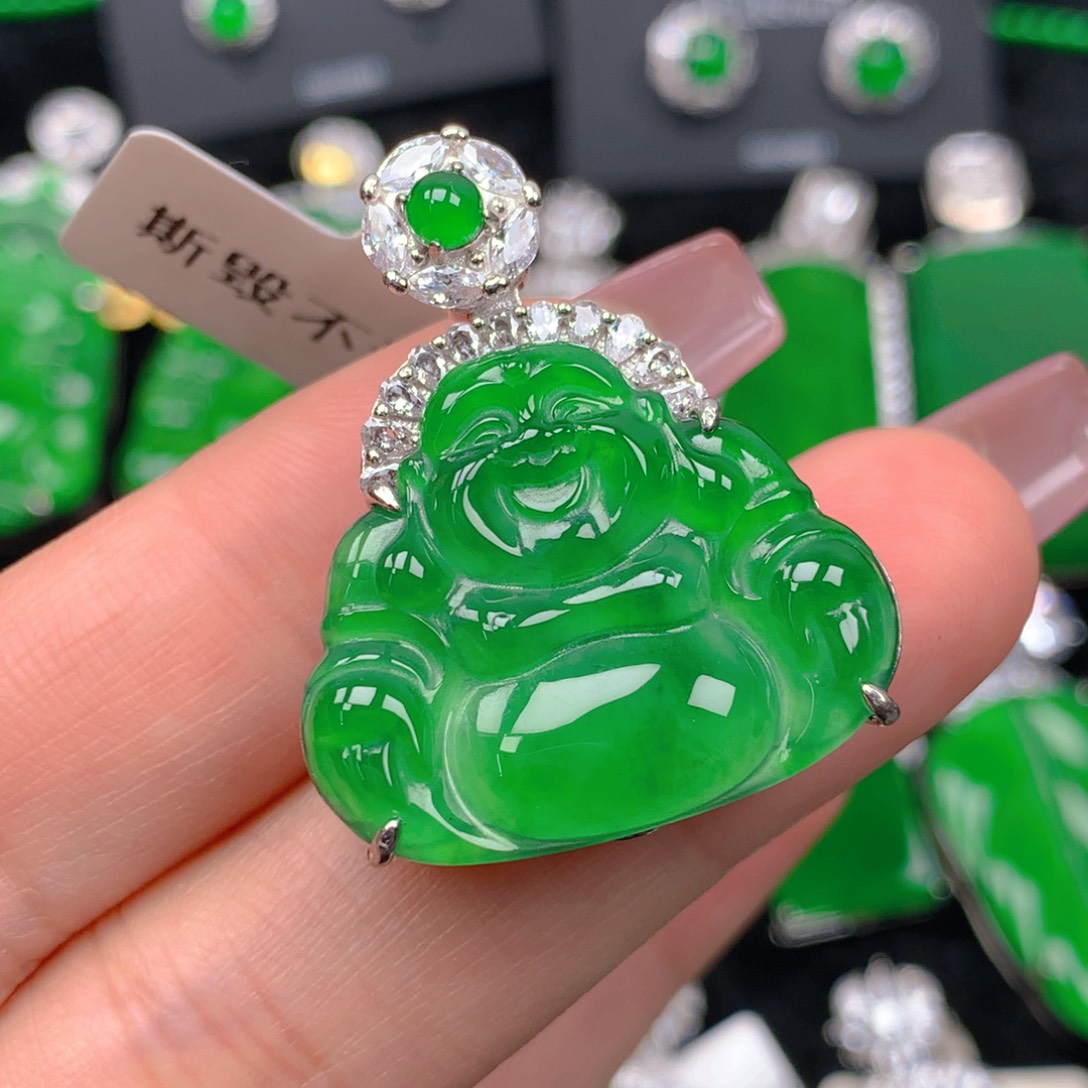翡翠吊坠(不含链)银S925镶嵌