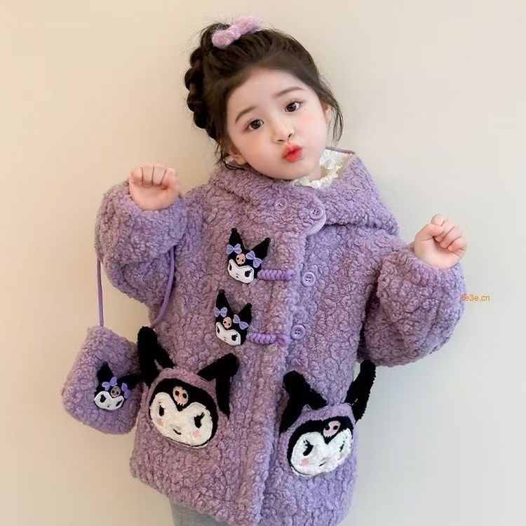 女童外套秋冬季新款儿童库洛米毛毛衣女小童宝宝冬装上衣
