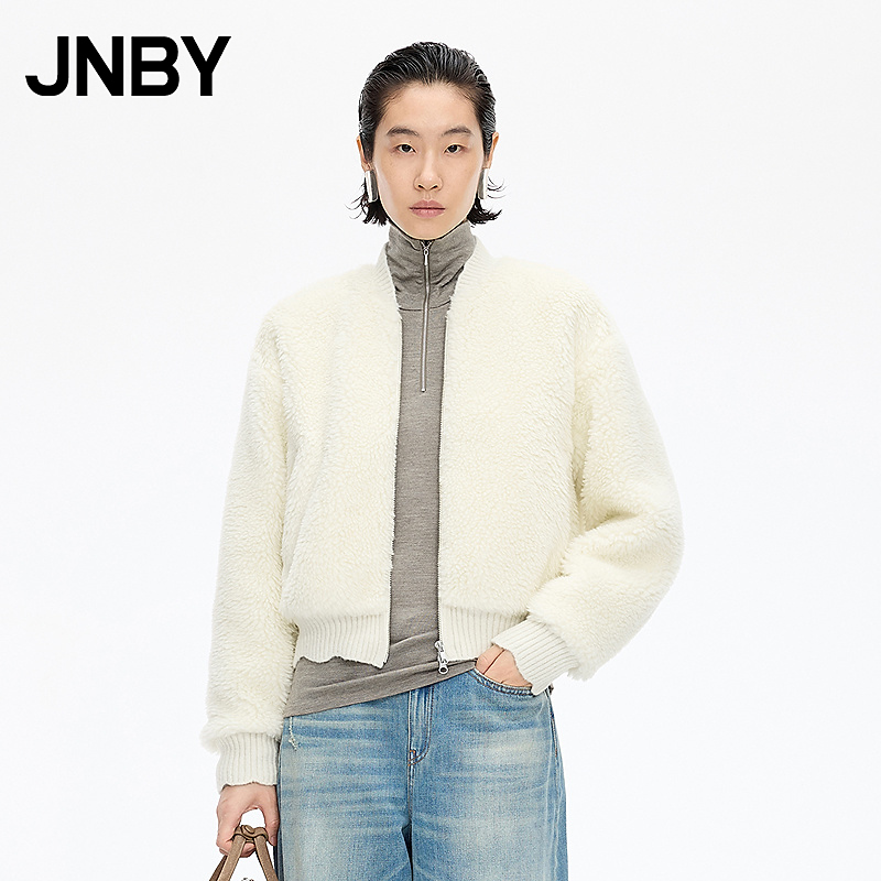 【商场同款】JNBY/江南布衣25冬新品仿皮草宽松棒球领5P0T13440