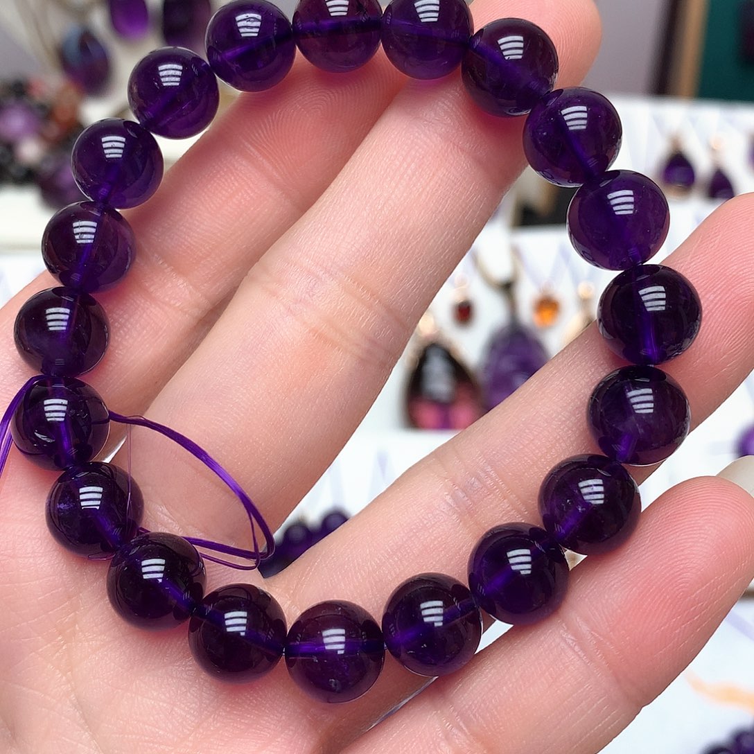 紫晶乌拉圭手串10m m未镶嵌
