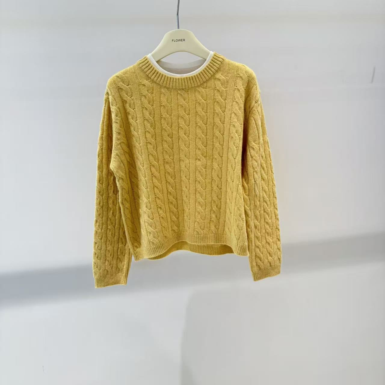 针织衫-58137减龄麻花圆领套头