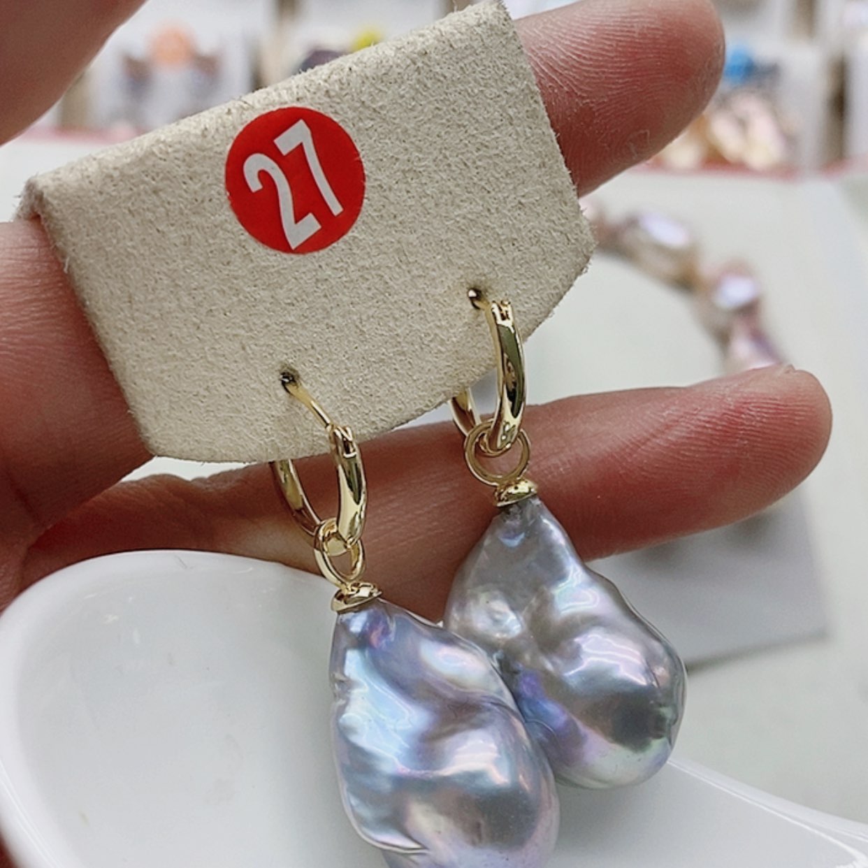 【闪购商品】淡水珍珠耳饰银S925镶嵌