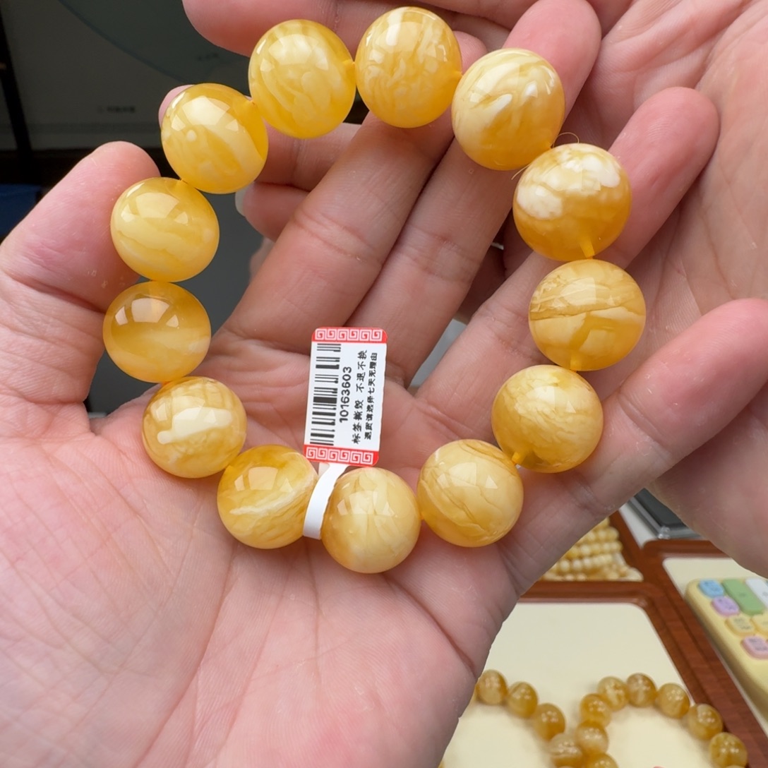 琥珀未镶嵌手链蜜蜡手串