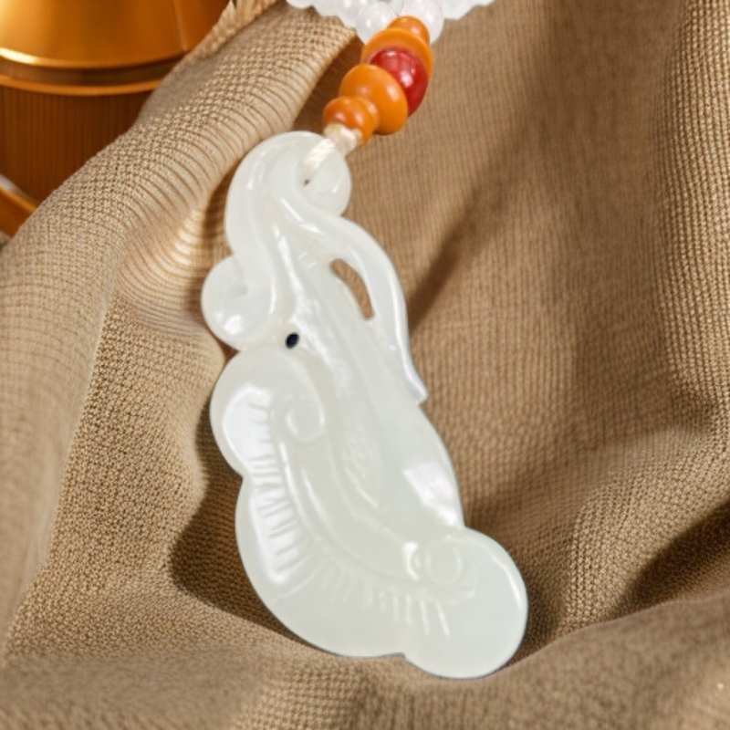 天然和田玉如意挂件手工雕刻精品