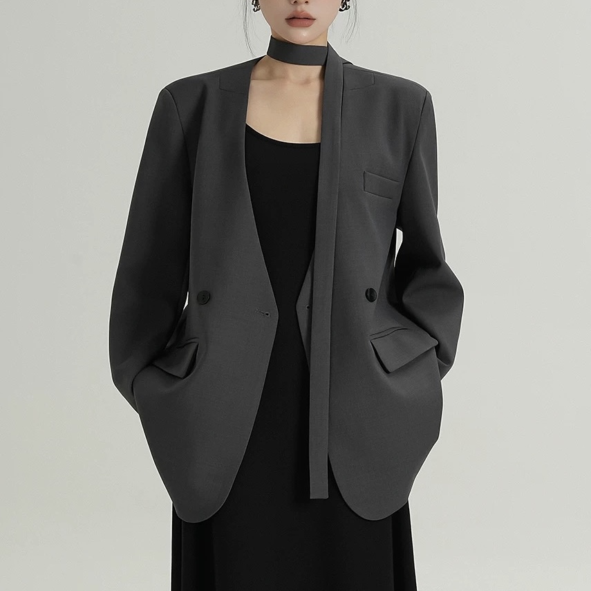 【Lala辣辣私服】春秋孤品韩版女装休闲时尚宽松版百搭长袖西装外套