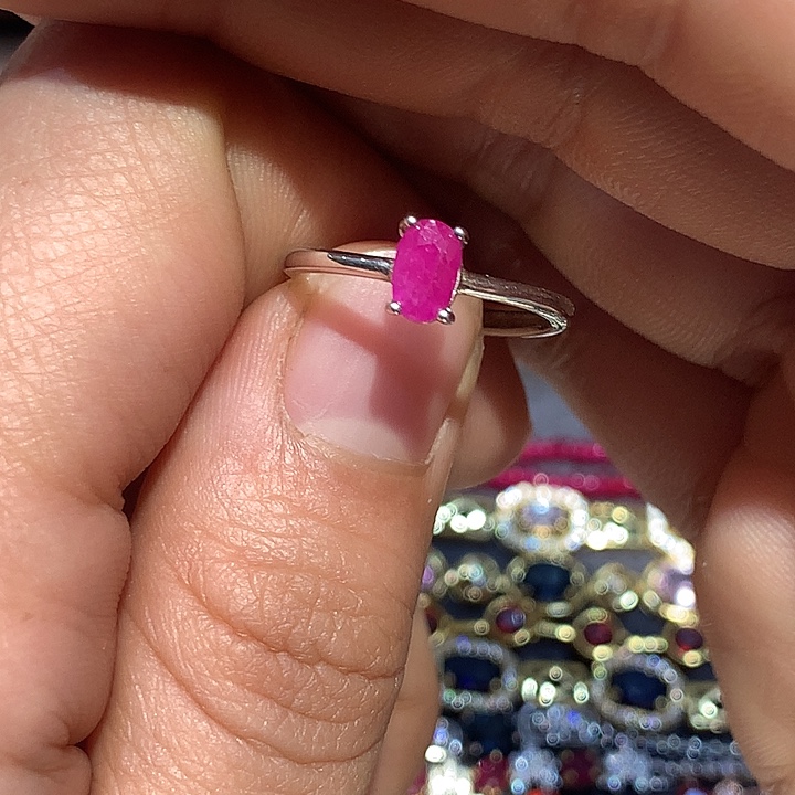 红宝石银S925镶嵌戒指