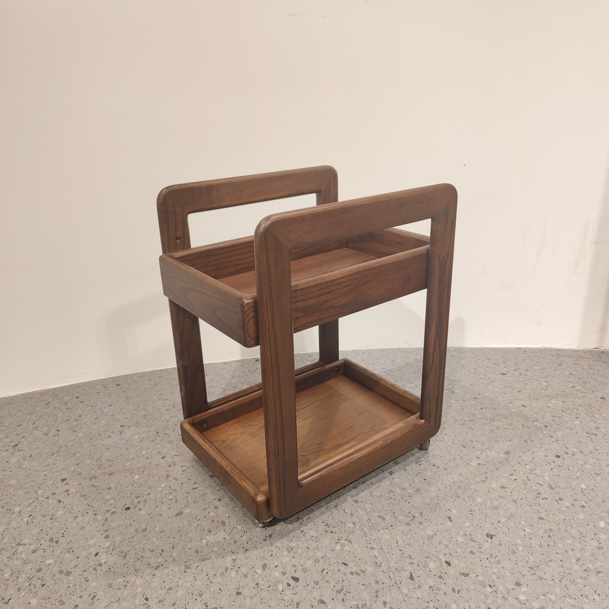 K535北美白蜡木儿童学习书包架儿童桌边几书包边几