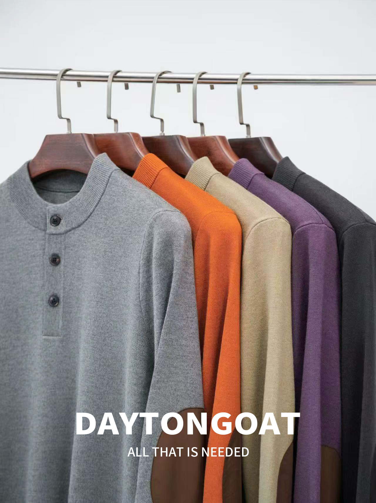 【10羊绒20羊毛】老钱风加厚款亨利领贴布撞色设计可机洗针织衫男