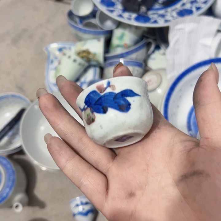 景德镇陶瓷高温酒手绘画片随即