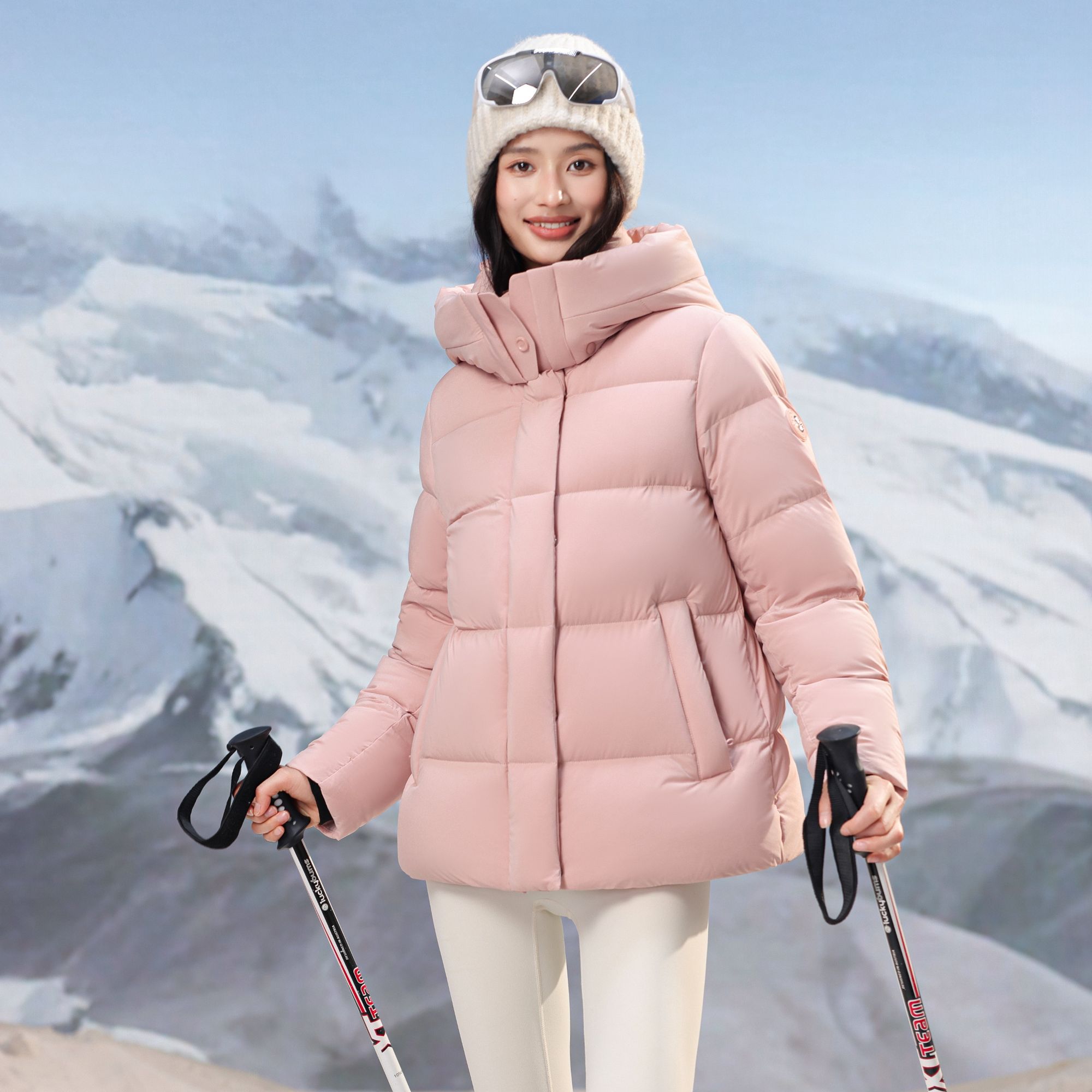 TFK羽绒服短款时尚女士连帽加厚保暖冬季HD5046