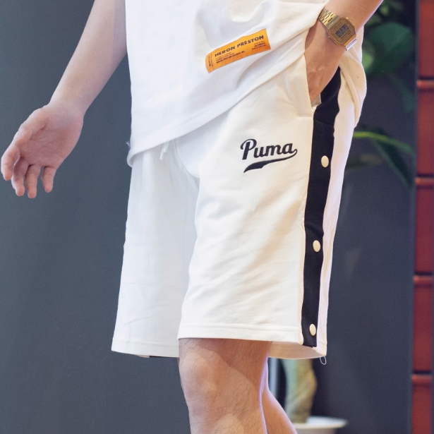 PUMA/彪马男跑步健身训练宽松舒适针织休闲运动短裤 537879-01-65