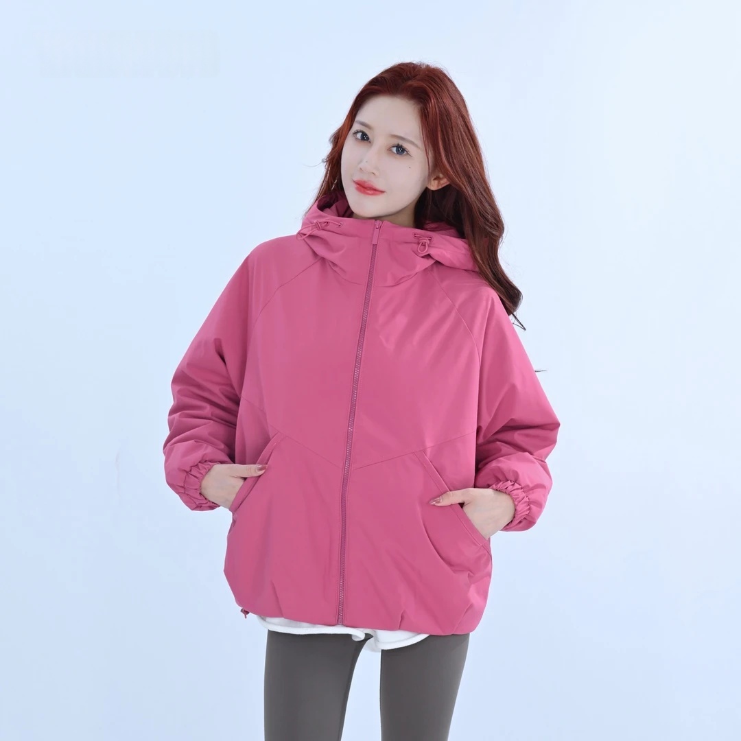 【加棉加厚】大码棉衣女冬夹克外套女款时尚新款户外运动连帽外套女