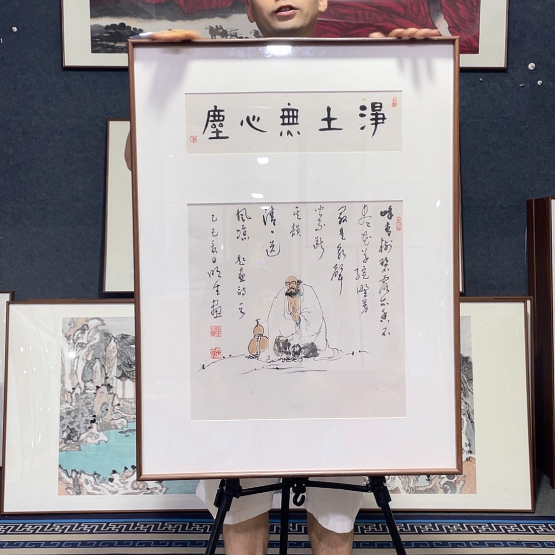 国画手绘画作品带框60/80