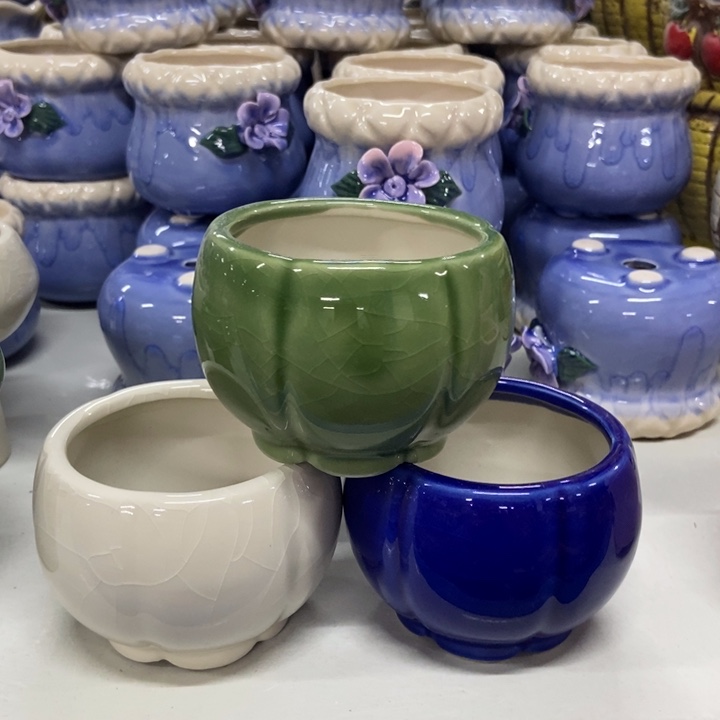 陶瓷花盆单场满9.9发7.5*6