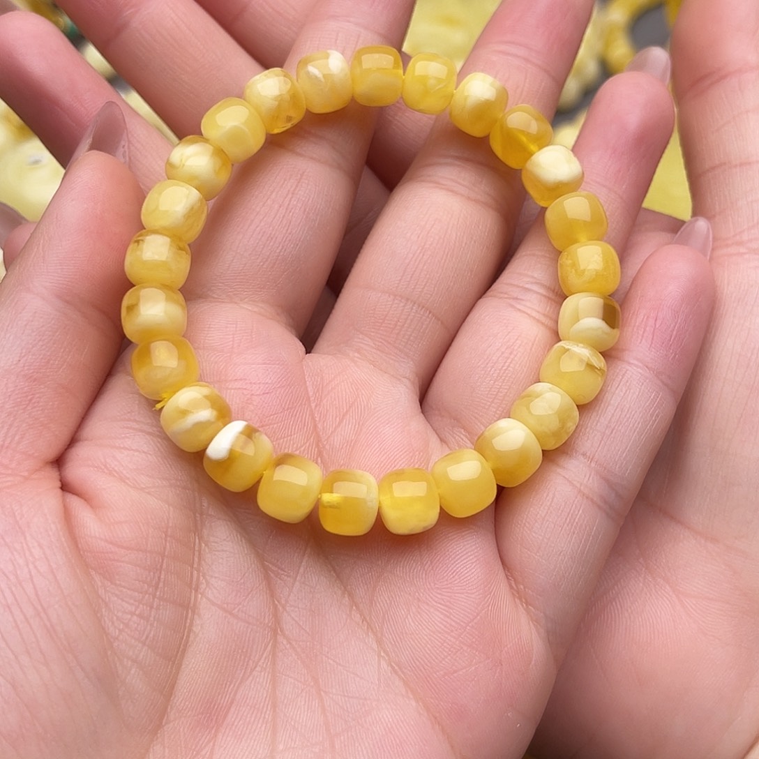 蜜蜡未镶嵌裸石蜜蜡手串梦卡八点五微瑕