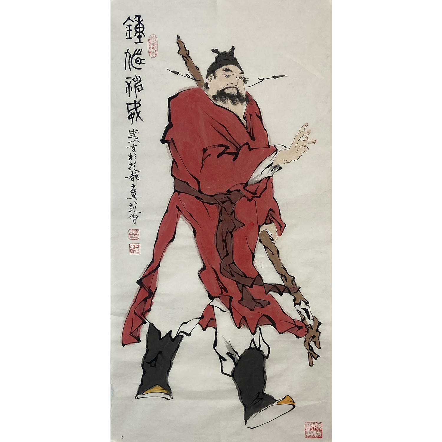DD90钟馗神威 纸本设色 软片100×50cm