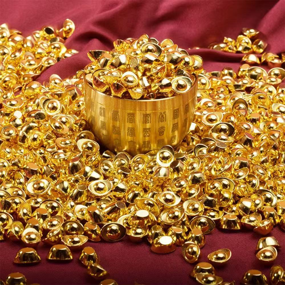 【团单】铜合金实心元宝聚宝盆米缸填充物家具摆件