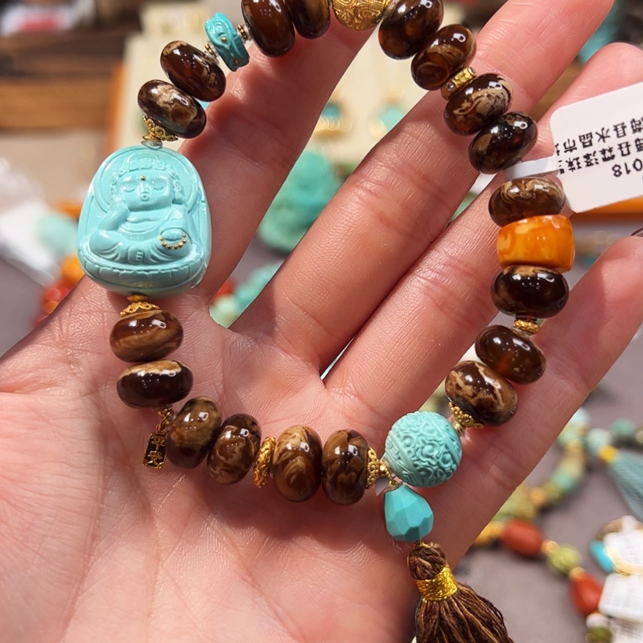 【闪购商品】手链琥珀18K金镶嵌