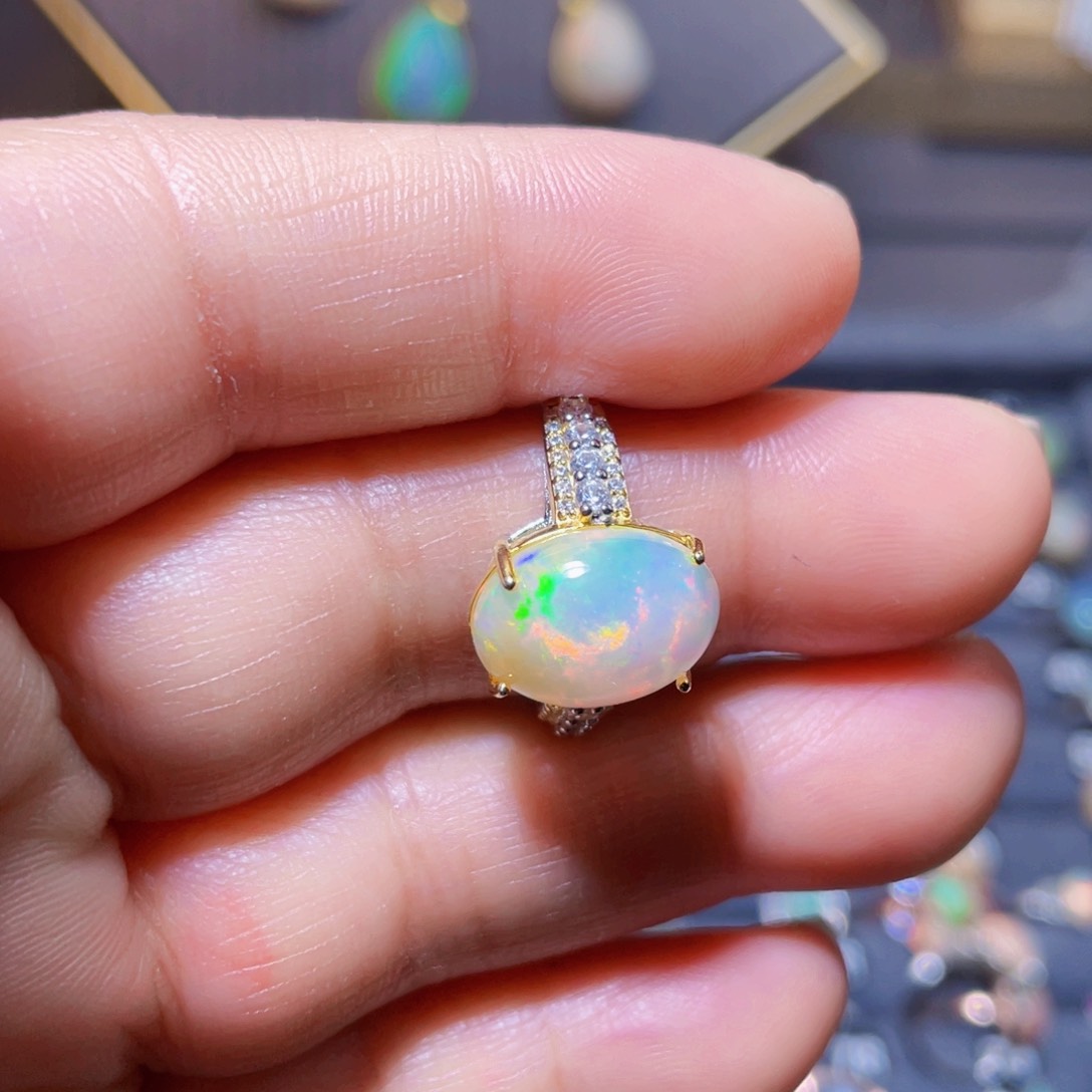 欧泊戒指〉银S925镶嵌文*