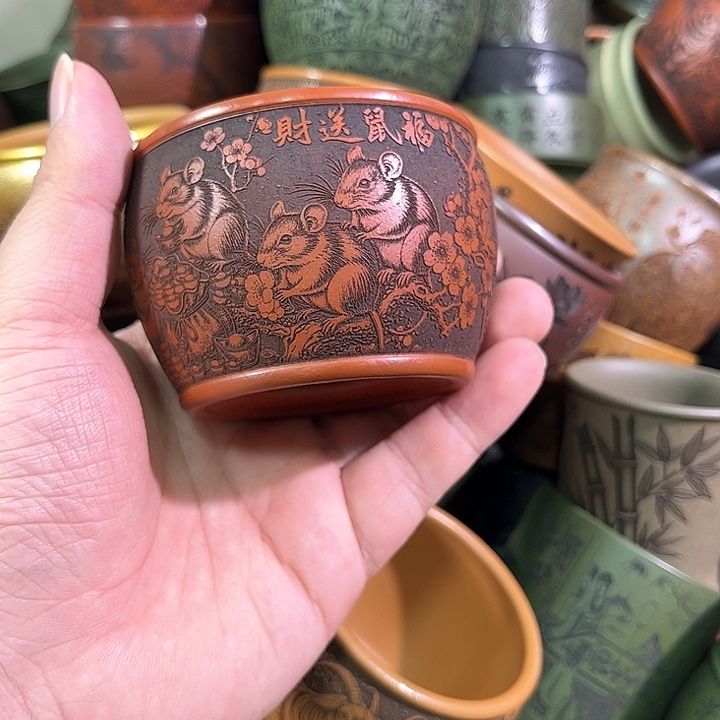 茶杯紫砂全手工紫砂主人杯 