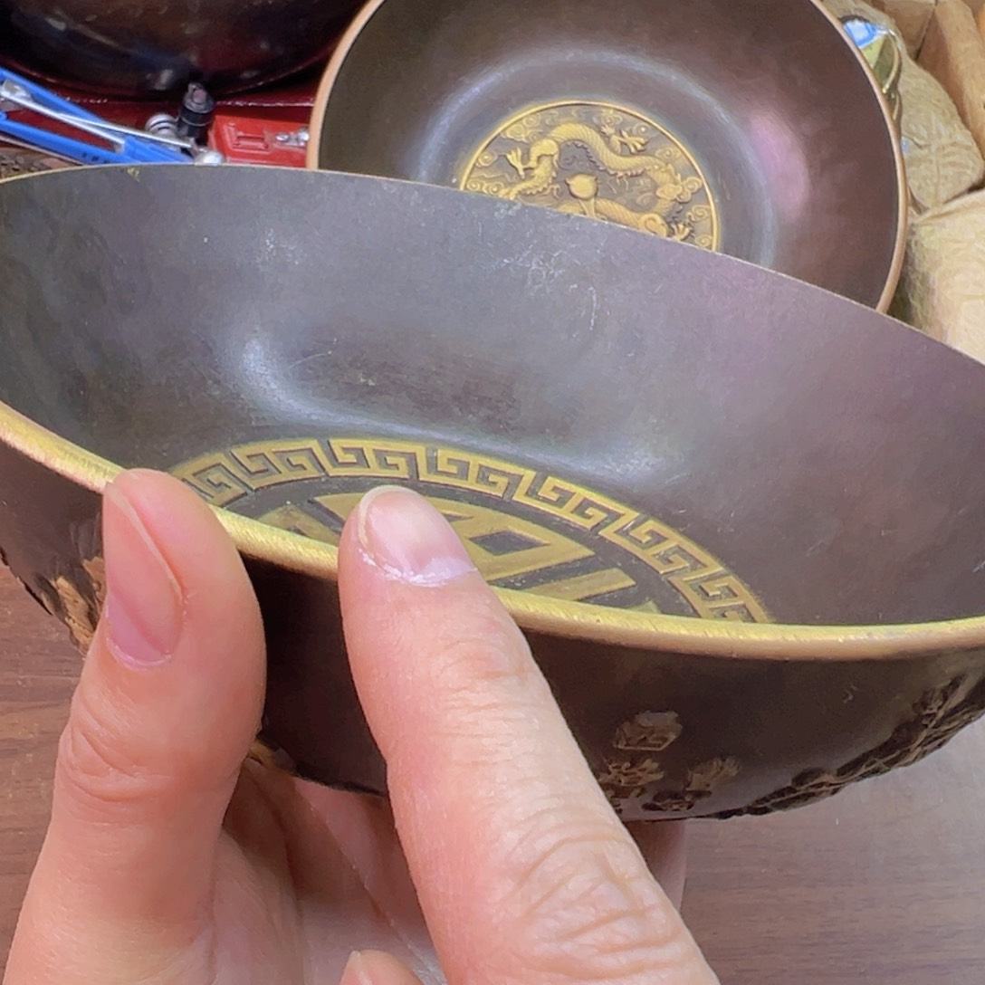 紫金风磨铜五路财神盘