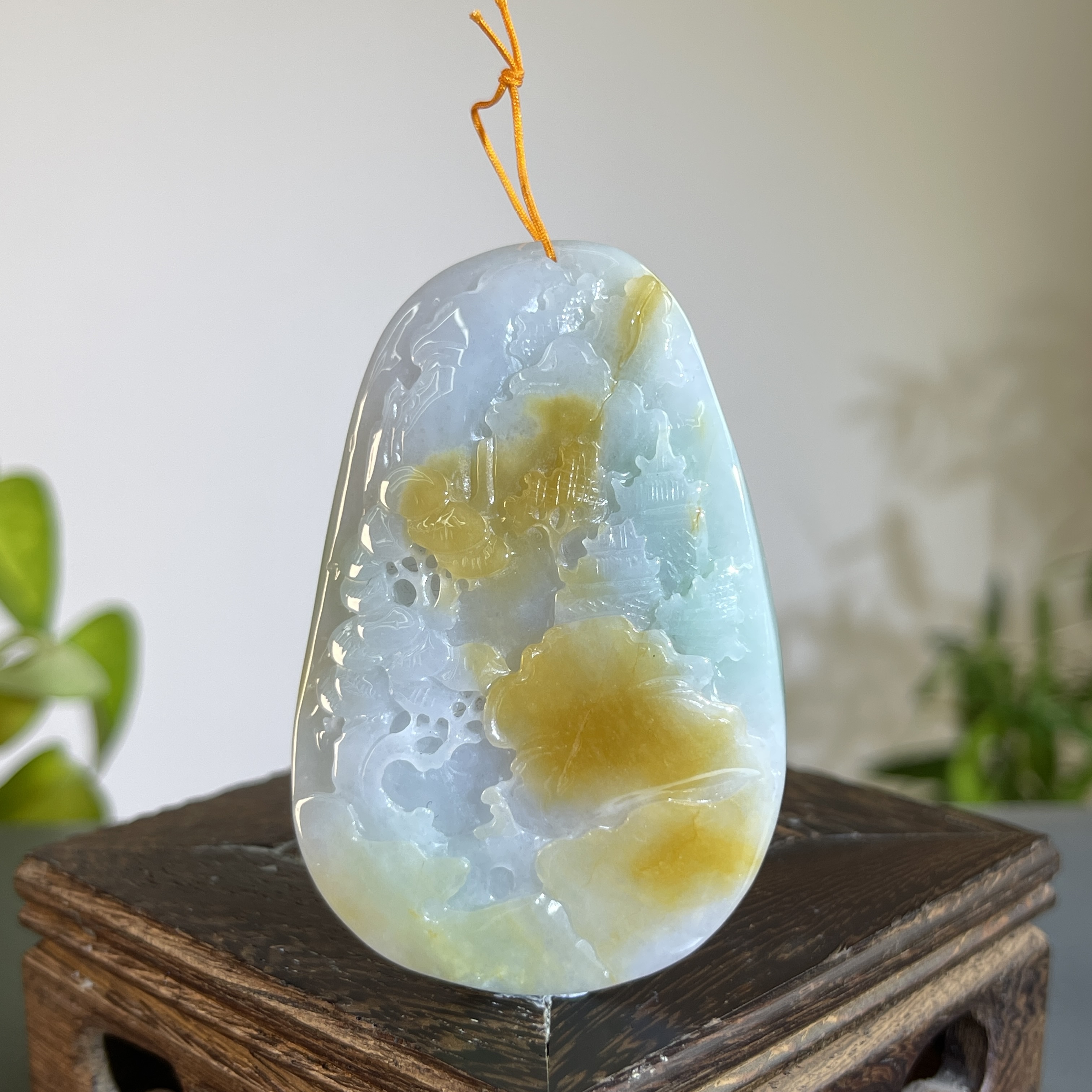 JCB15-44   天然缅甸A货翡翠   山水牌