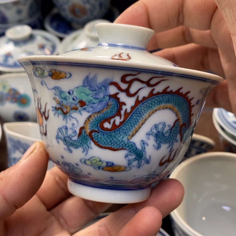 【闪购商品】景德镇青花瓷盖碗