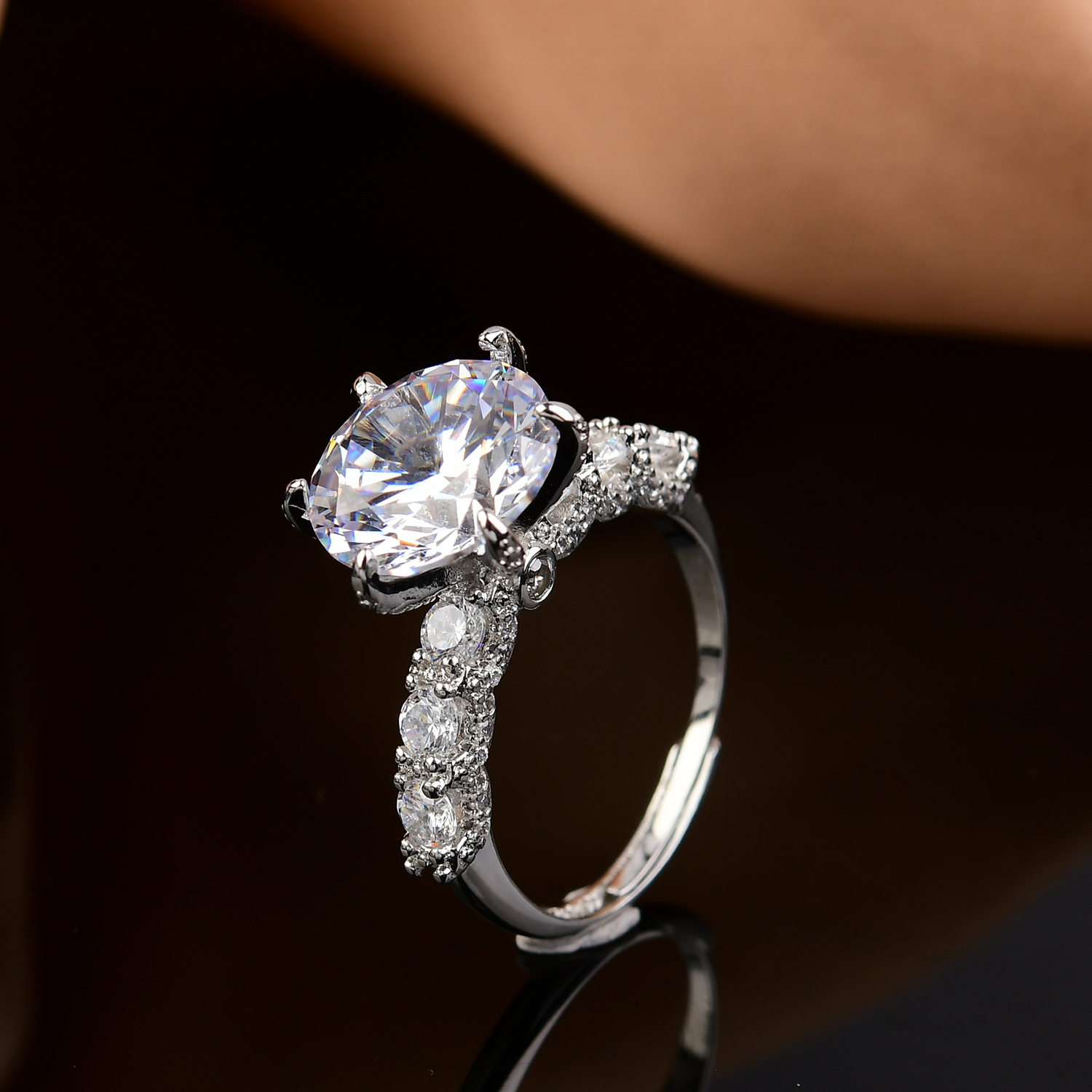 [南非甄选】 NFZX 高端定制 LC-008  白月光白色戒指  5