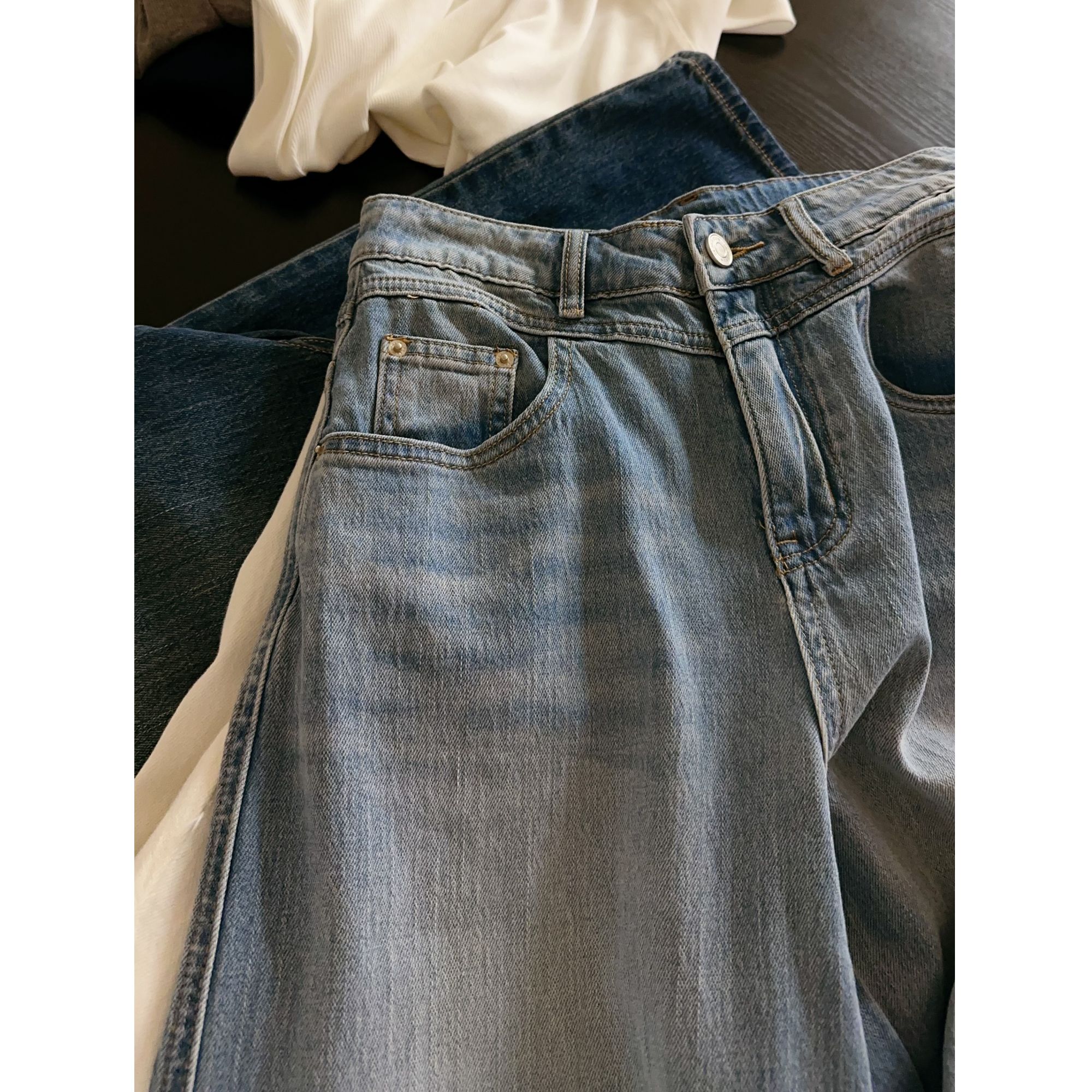 GRACE GARDEN【飞机裤！弧形牛仔！夏凉感！】中高腰牛仔裤NZK5E1706