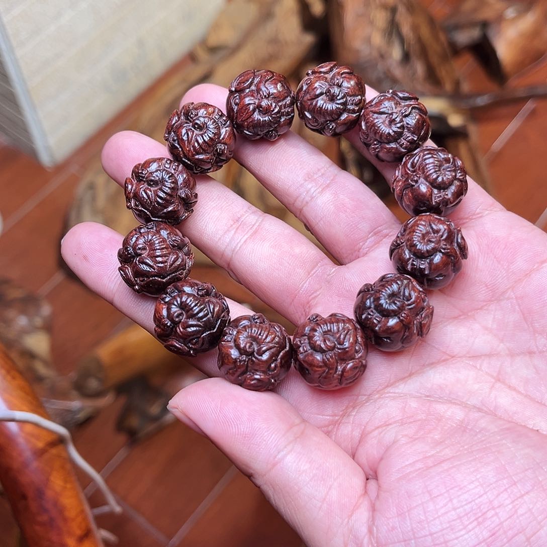 黄花梨/降香黄檀手串/手链大象雕刻c