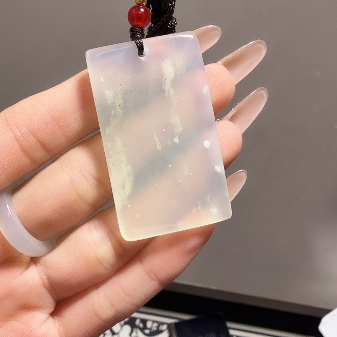 蛇纹石玉平安无事牌未镶嵌