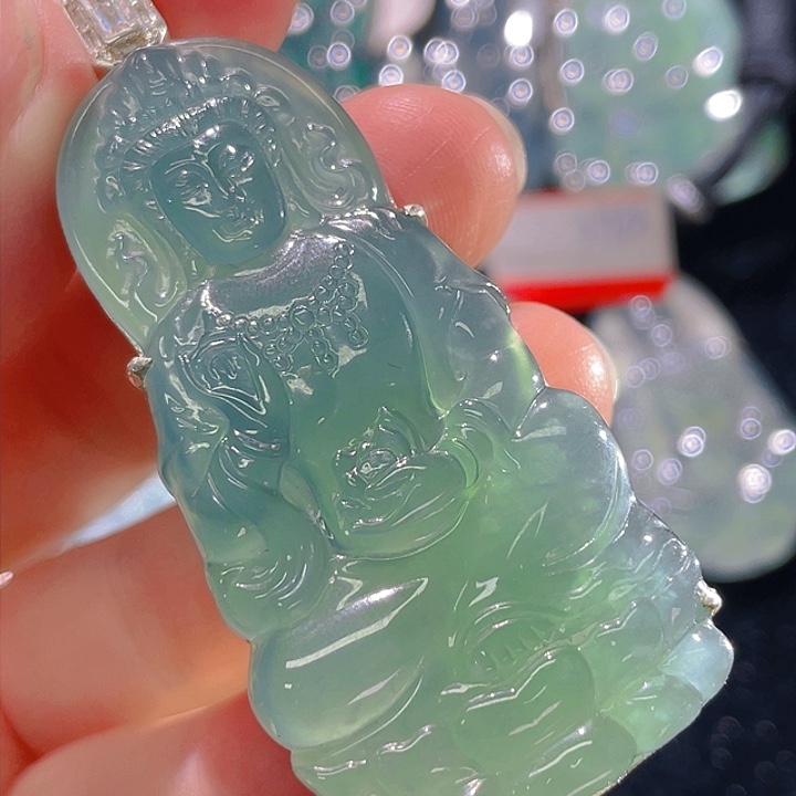 翡翠颈饰银S925镶嵌54，