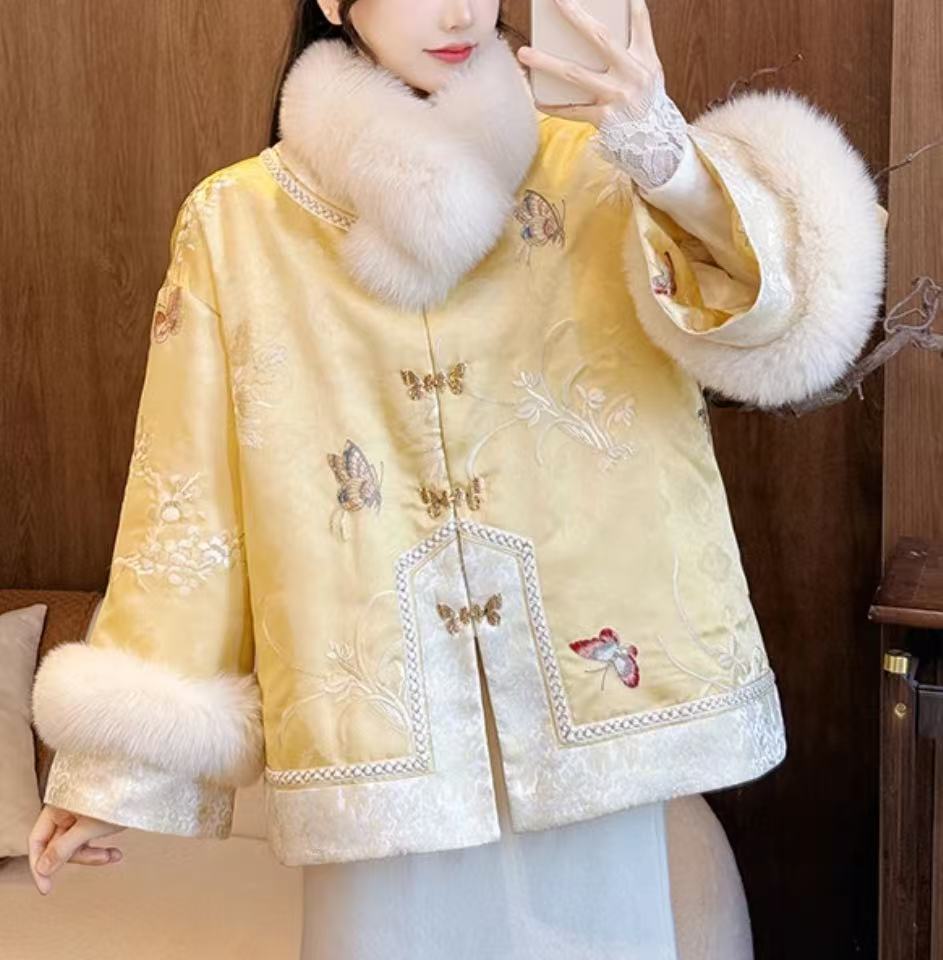 【金玉枝】新中式刺绣提花盘扣新款设计感外套2024D1116如意